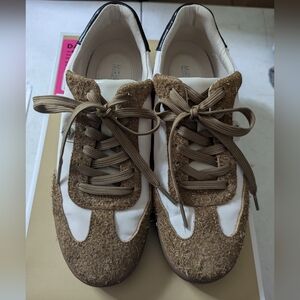 Michael Kors Brown and White Women's Sneakers (Slight Damage)
